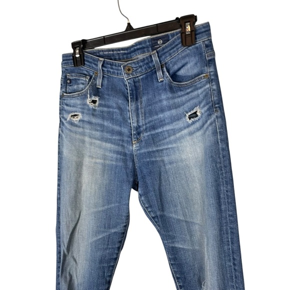 AG Adriano Goldschmied High Rise Stevie Ankle Jeans 28R Distressed Medium Wash - Picture 2 of 7